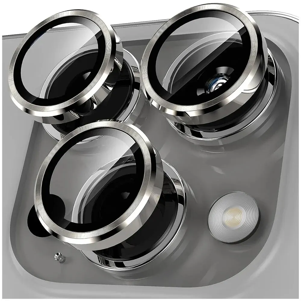 3-2 pezzi protezione dell'obiettivo della fotocamera per iPhone 12 13 14 15 Pro Max 13 Mini anello metallico protezione dell'obiettivo della fotocamera in vetro per iPhone 15 Pro Max