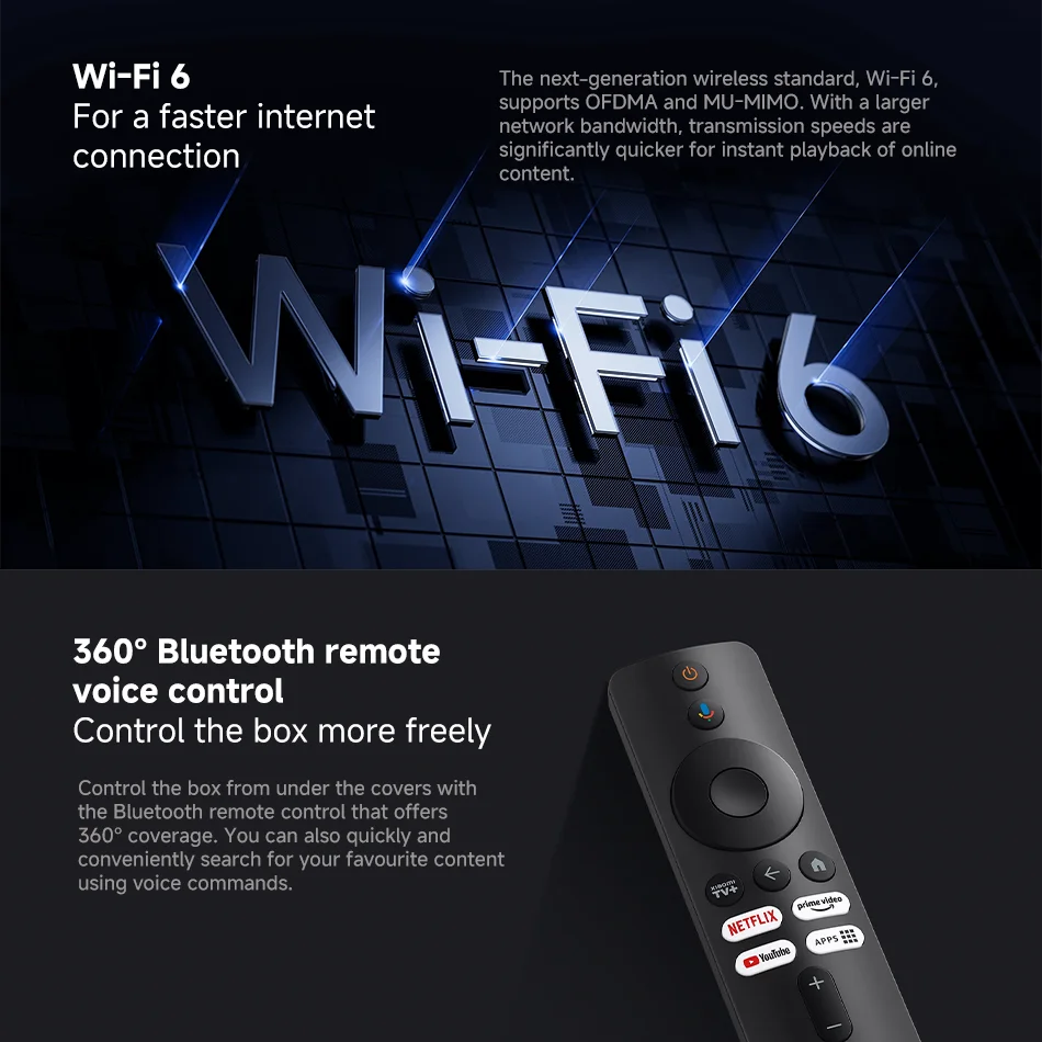 Versión Global Xiaomi TV Box S 3.a generación 4K Ultra HD Bluetooth 5,2 Wifi6 Android TV Google TV Asistente de Google Smart Media TV Play