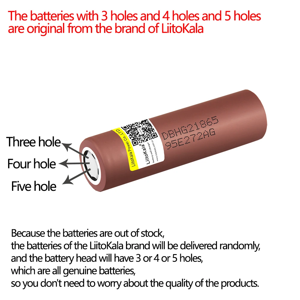 LiitoKala 100% New HG2 18650 3000mAh Rechargeable battery 18650HG2 3.6V discharge 20A Max 35A Power batteries