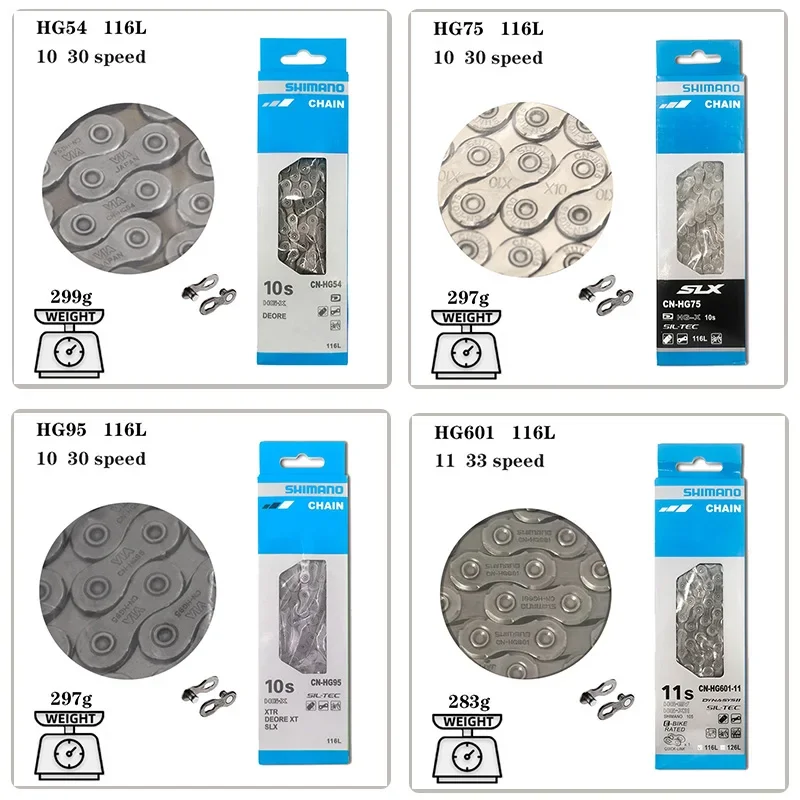 8 9 10 11 12Speed Bicycle Chain HG40 HG53 HG73 HG95 HG601 HG701 HG901 M7100 M8100 M9100 116 Links MTB Road Racing Bike Chain