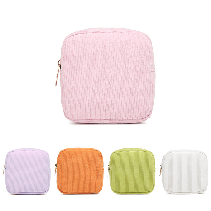 Mini bolsa de almacenamiento de cosméticos de felpa para mujer, maquillaje portátil, lápiz labial, servilletas sanitarias, bolsas organizadoras de viaje, bolsa pequeña