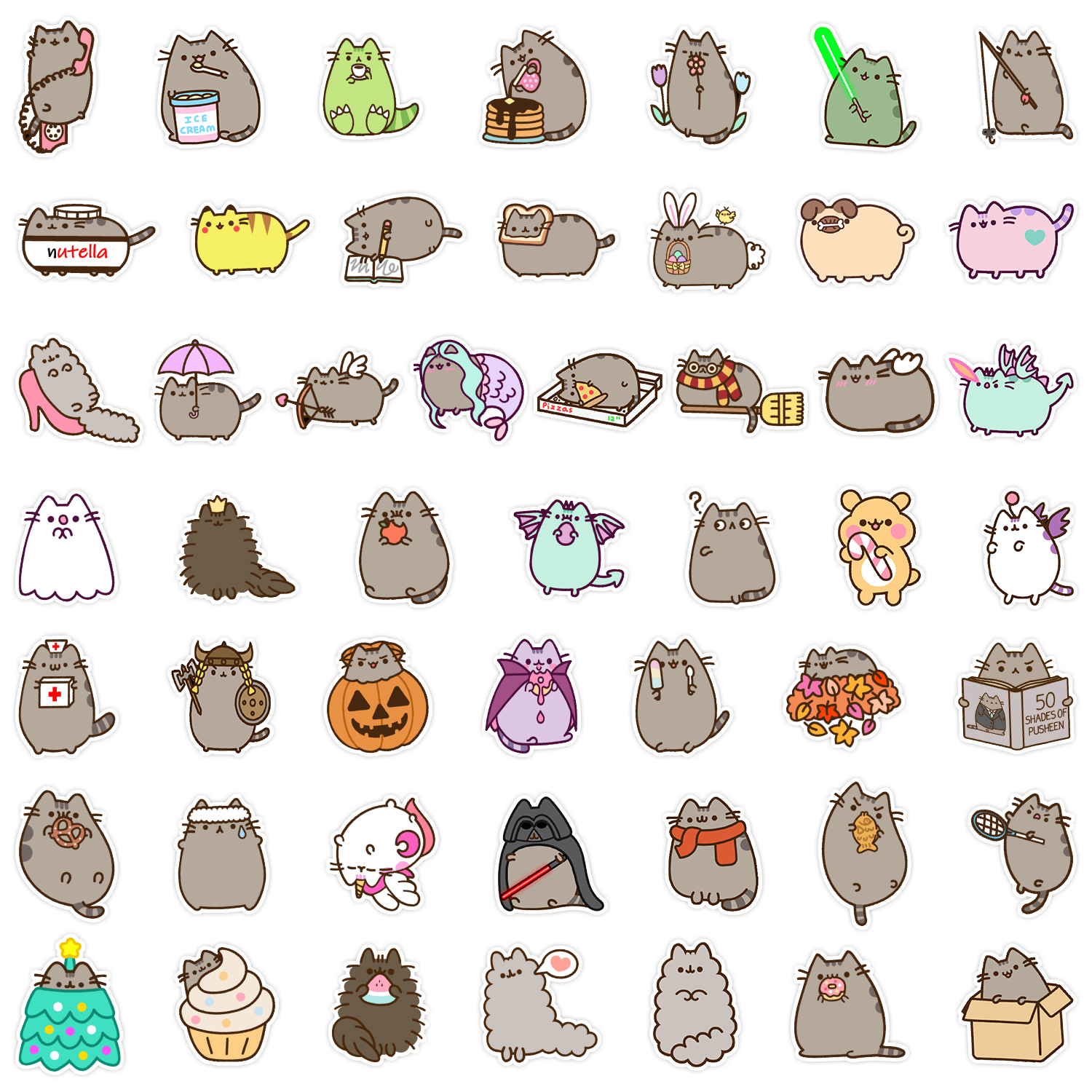 50 個かわいいかわいい分厚い猫ステッカーパックデカール文具スクラップブックノートブック電話日記落書き子供のステッカーおもちゃ