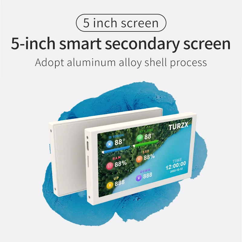 3.5 / 5 Polegada ips tipo-c tela secundária mini computador display usb cpu gpu ram hdd monitor com suporte caixa de metal sem uso aida64