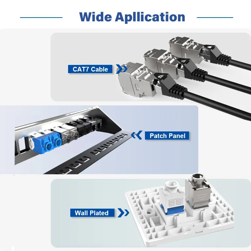 Разъем для модуля ZOERAX Cat6a Cat7 Keystone Jack Cat7 RJ45 STP, без инструментов, тип гнезда из цинкового сплава, переходник для кабеля 22-26 AWG, 1 шт.