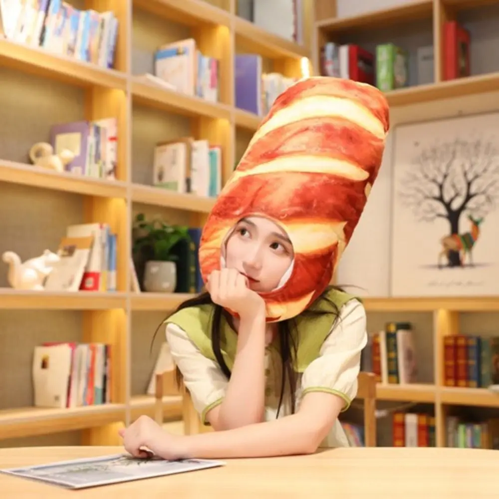Creative Plush Funny Toast หมวก Photo Props ความแปลกใหม่น่ารักขนมปังหมวก Soft Plush Toast หมวกของขวัญ