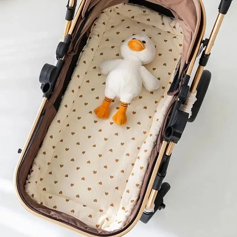 Macio e confortável bebê andando grosso dos desenhos animados urso carrinho de bebê almofada de algodão alça de ombro almofada de carrinho de bebê