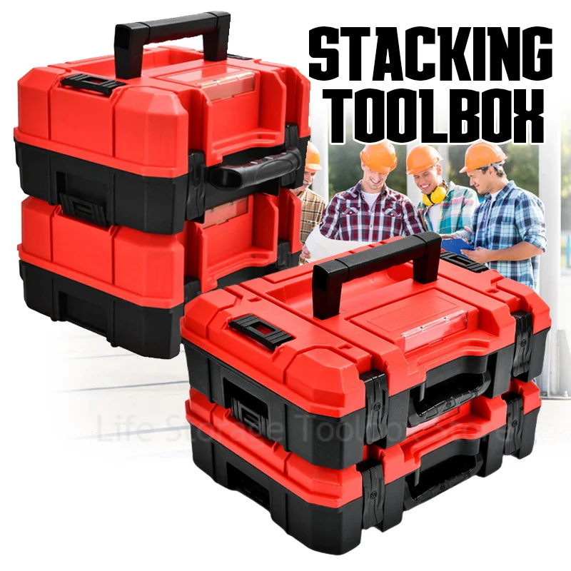 Multifunctional Toolbox Plastic Stacking Tool box Organizer box Hard case tool Storage box Portable Large Capacity Tool Case