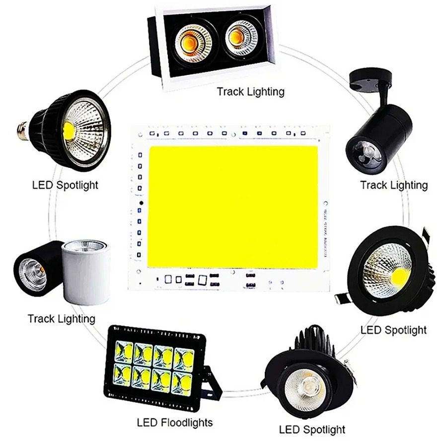 Chip cob led 220v, 200w, 100w, 150w, 200-240v, ic inteligente, sem necessidade de driver, lâmpada led para holofote, fonte de luz de iluminação diy