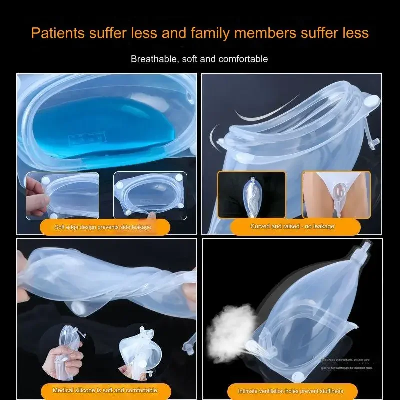 Incontinência à prova de vazamento Roupa interior, Saco de drenagem de urina para cadeira de rodas masculina