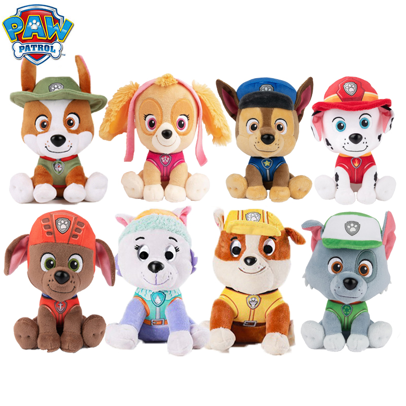Original pata patrulha 15.2cm 6 ''chase skye everest rastreador gato anime boneca de pelúcia patrouille presente aniversário crianças brinquedo