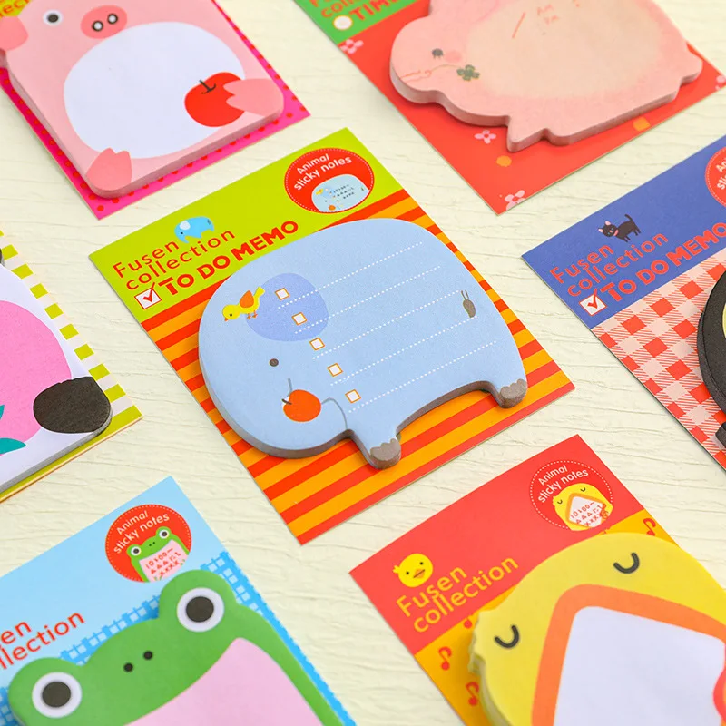 10 ชิ้น/ล็อตน่ารักการ์ตูนสัตว์ Tearable Note Book โพสต์ Sticky Notes Notepad Memo Pads ของขวัญเด็กโรงเรียนอุปกรณ์สํานักงาน