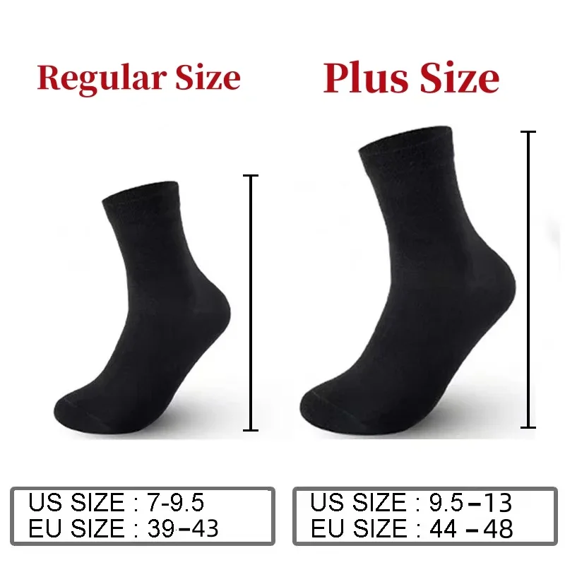 20 unids/lote calcetines de algodón puro para hombre de talla grande Color sólido Casual Oficina negocios calcetines largos transpirables suaves calcetines para hombre EU39-48