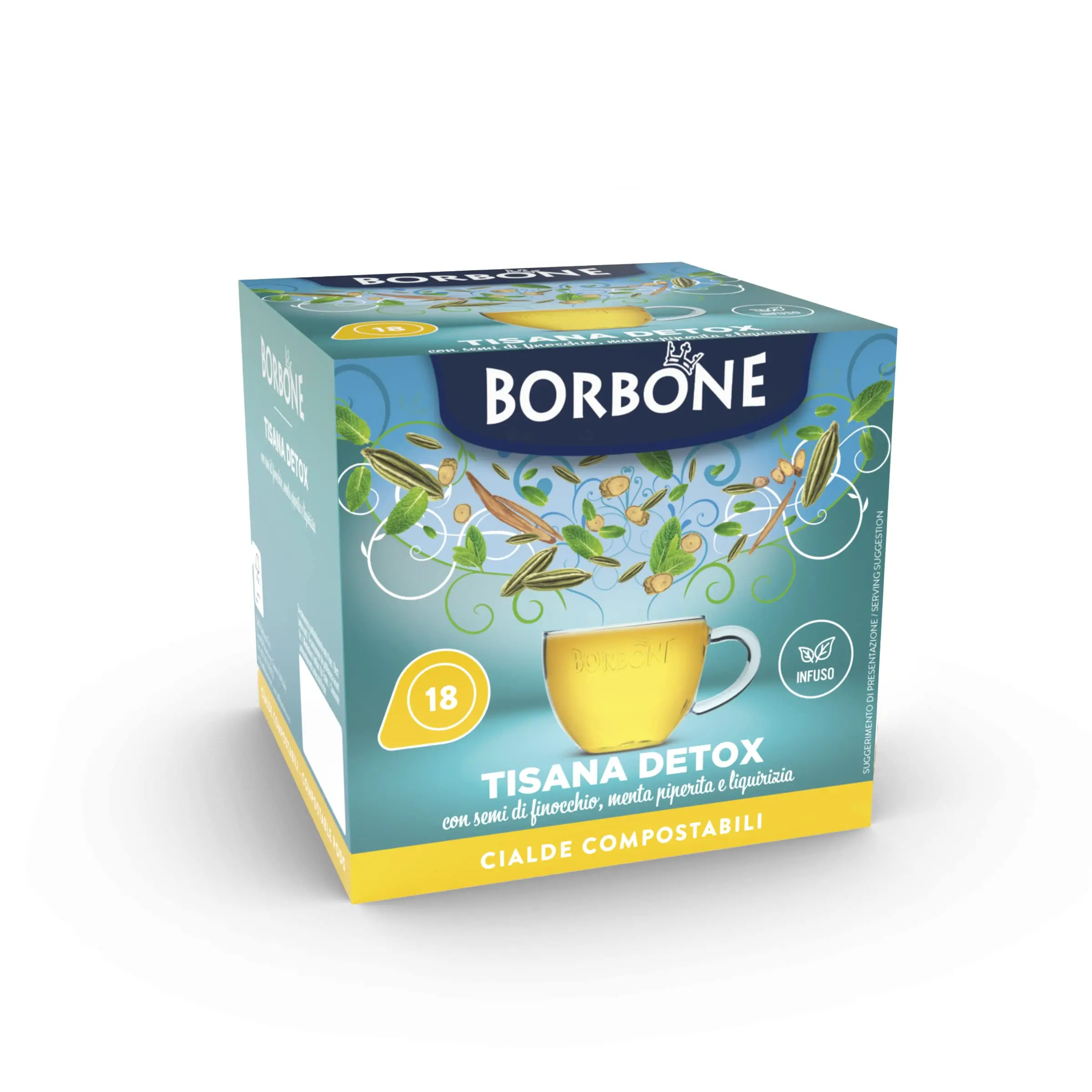 Café Bourbon Tisana Detox - 72 dosettes (4 trousses à crayons de 18 dosettes)-Système ESE