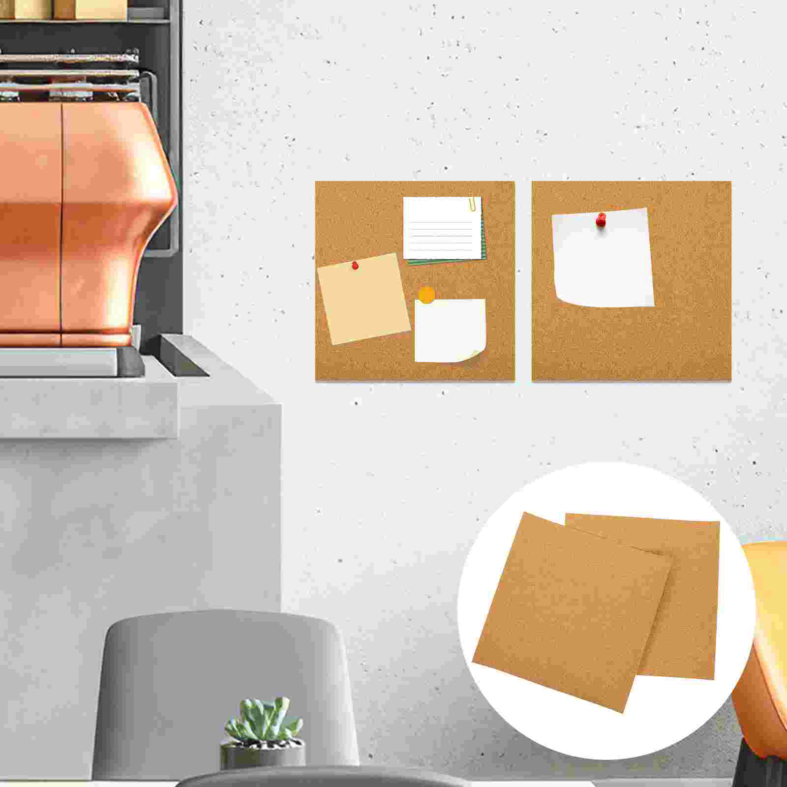 5 Stück rahmenlose Korktafel, Korktafel, Arbeitsuntersetzer, Ankündigungstafeln, 3000 x 3000 x 010 cm, Holzbulletin