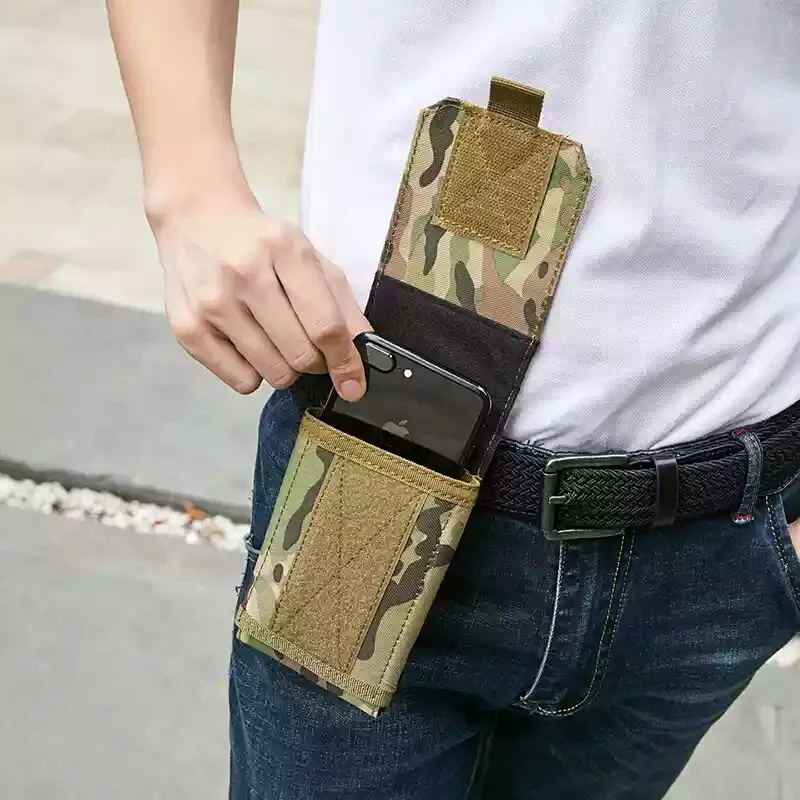 6 นิ้วกระเป๋าโทรศัพท์มือถือเอวกระเป๋า MOLLE กลางแจ้ง Universal Running โทรศัพท์มือถือกระเป๋าแคมป์ล่าสัตว์อุปกรณ์เสริมกระเป๋า