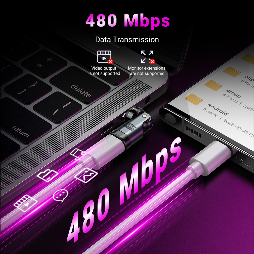 AUFU 9pin Magnetic OTG Adapter Type C Female to Type C IOS Micro Male Converter PD 240W Fast Charging Adapter For iPhone Laptop