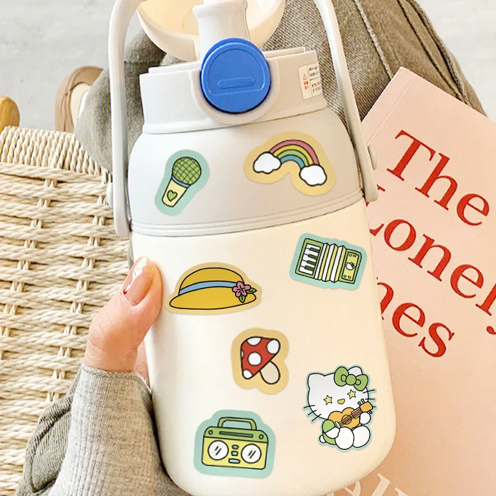 8/16 fogli Cute Hello Kitty Anime Puzzle Stickers fai da te Make-a-Face assemblare Funny Cartoon Decal assemblare Jigsaw Girl Toy Kid Gift