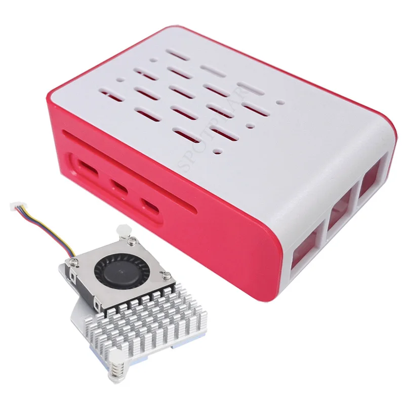 Raspberry Pi 5, rot-weißes Kühlgehäuse für offiziellen Active Cooler