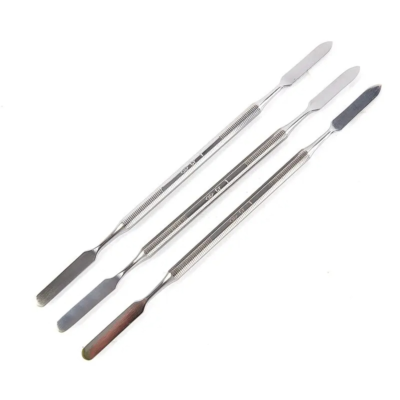 3pcs สแตนเลสสตีลผสมไม้พายเครื่องมือ Spatuler Rod ทันตกรรมเล็บแต่งหน้า Foundation อายแชโดว์ผสมสีเครื่องมือ