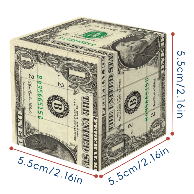 3x3x3 3D Geld in Amerikaanse dollars Leuke Stress Relief Puzzel Professioneel Smooth Speed Game Kinderspeelgoed ifts