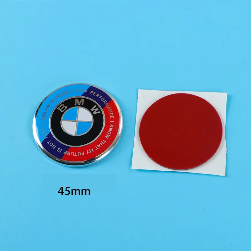 45mm BMW พวงมาลัยรถสติกเกอร์พวงมาลัยโลโก้สัญลักษณ์สําหรับ BMW E70 E83 E84 E85 E86 F07 F10 F11 F18 G01 G02 G05 G07 G09