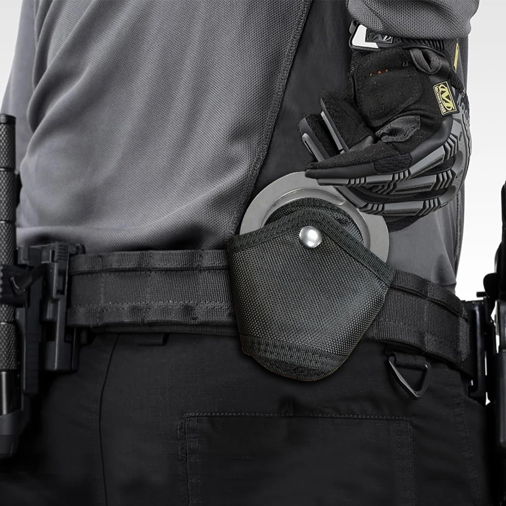 Tactical Molle Handcuff Holder,Quick Pull Out,Waist Pockets,Tool Key Phone Holder,Two Buttons,Adjustable,Fits 1.5inch Belt Loop