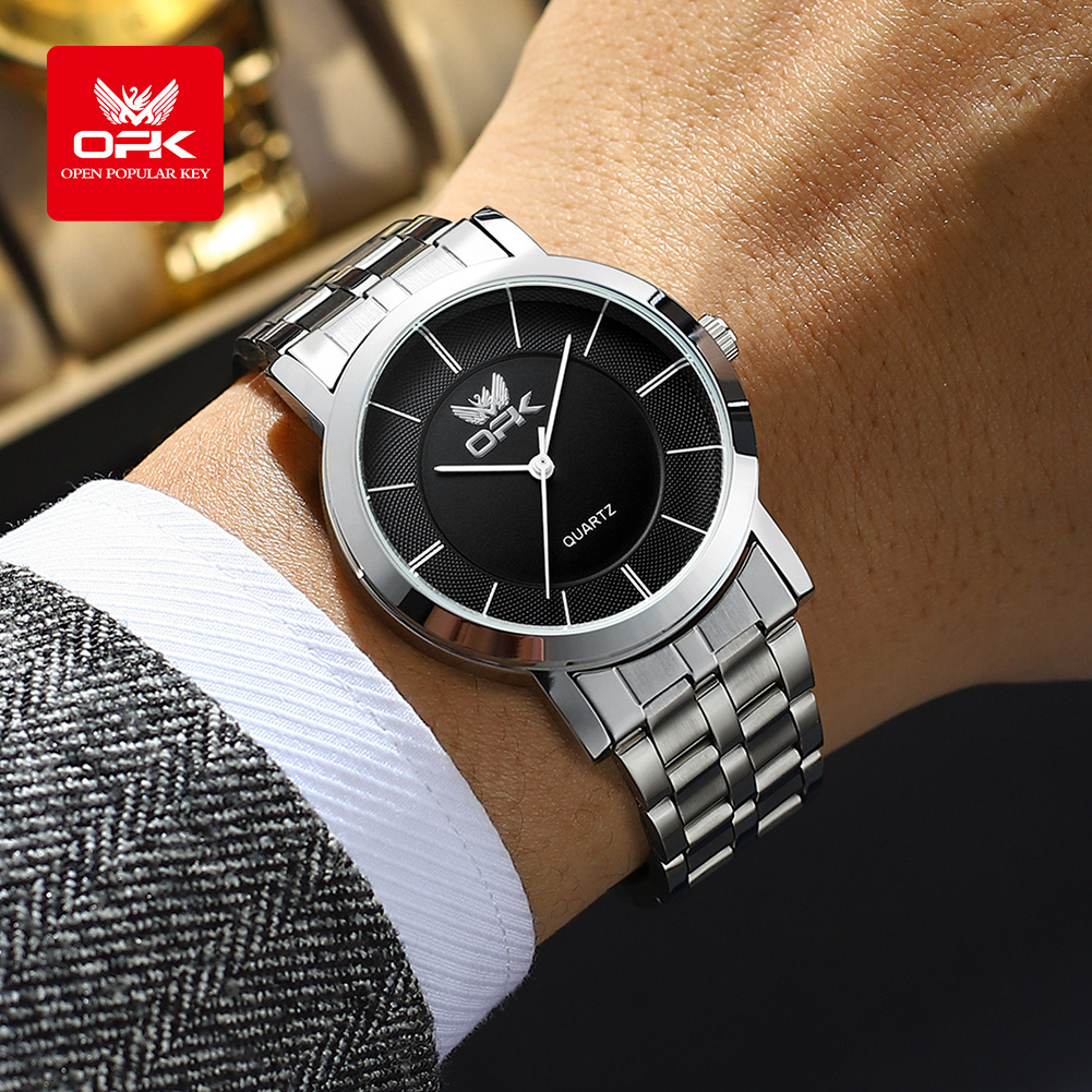 OPK-Reloj de lujo de acero inoxidable para hombre y mujer, accesorio Original, resistente al agua, de marca superior, a la moda, 6019, 2024