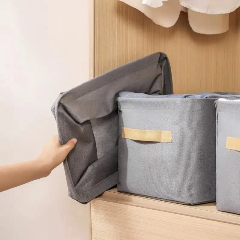 1pc Foldable Clothes and Miscellaneous Items Storage Box with Steel Frame Wardrobe Organization and Storage