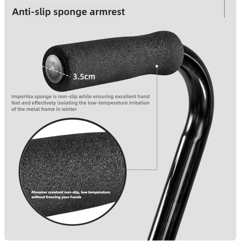 อลูมิเนียมอัลลอยด์สี่ขา Cane ปรับ Anti-SLIP เดิน Stick 10 ระดับความสูงปรับ Cane ผู้สูงอายุสนับสนุน STICK