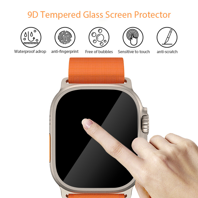 2PCS Tempered Glass Film For Apple Watch Ultra 49mm Alignment Tool With HD Screen Protector For IWatch Ultra 2 49mm Accessories