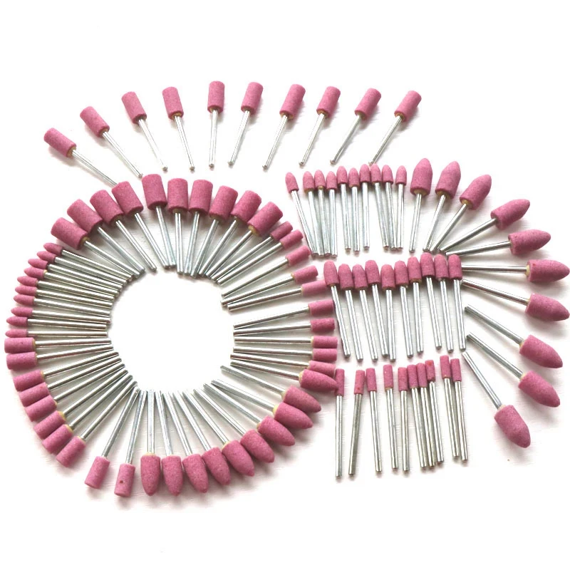 100 sztuk/pudło kamień ścierny polerowanie głowica szlifierska wiertarka elektryczna koło 4-10mm do wiertarki Dremel narzędzia obrotowe 3mm Shank