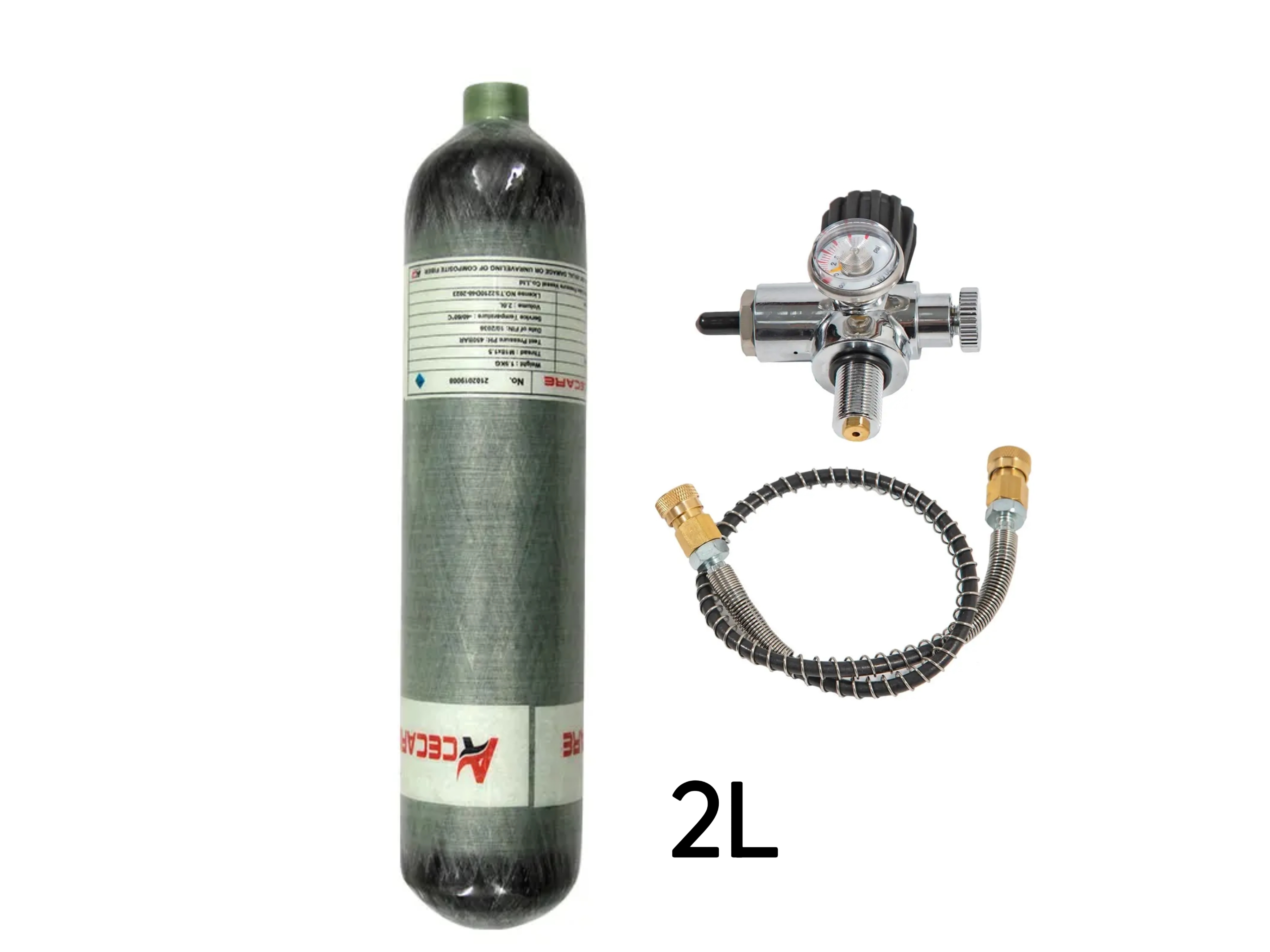 ACECARE 4500Psi 300Bar 2L cilindro de fibra de carbono tanque de aire de alta presión estación de llenado de carga válvula reguladora buceo