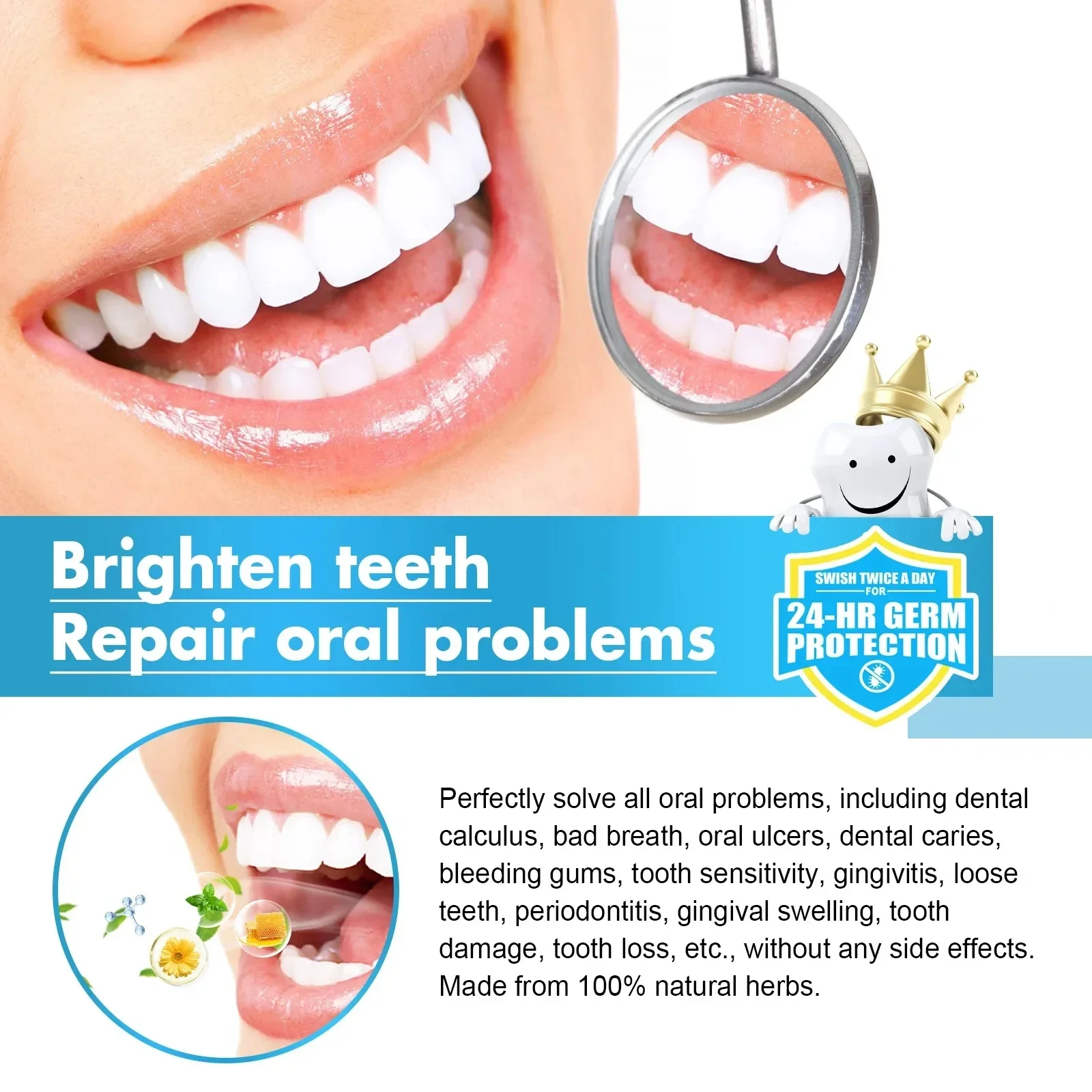 Limpieza de dientes blanqueamiento esencia eficaz eliminar placa suero dientes amarillos eliminación de manchas de dientes suero aliento fresco pasta de dientes