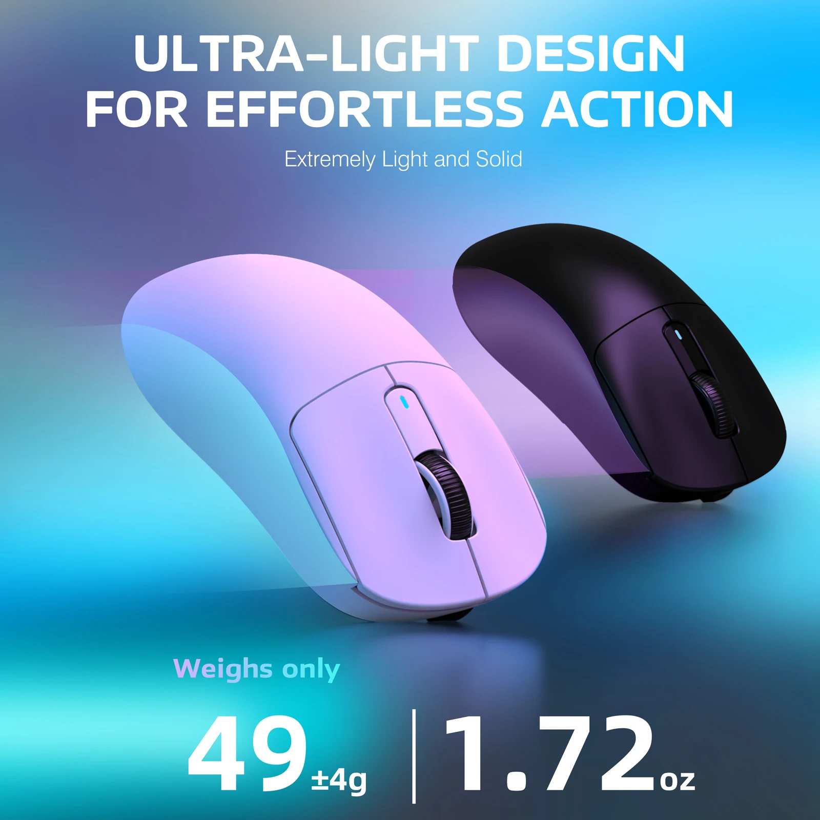 ATTACK SHARK X3 ratón inalámbrico para juegos, periférico ergonómico para PC, 49g, Triple modo PAW3395, Sensor óptico de 26K DPI, botones programables