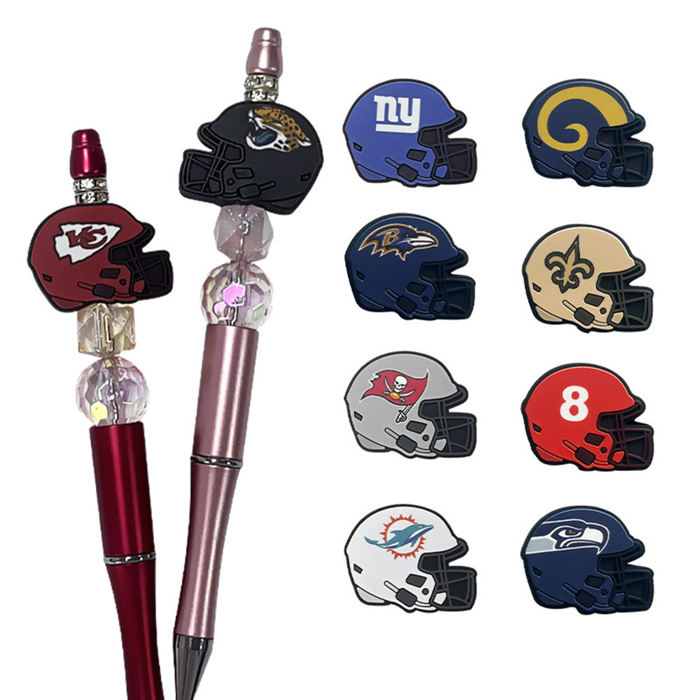 10pcs sports teams focal Silicone beads Teether Jewelry Beads Food Grade For pen Pacifier Chain