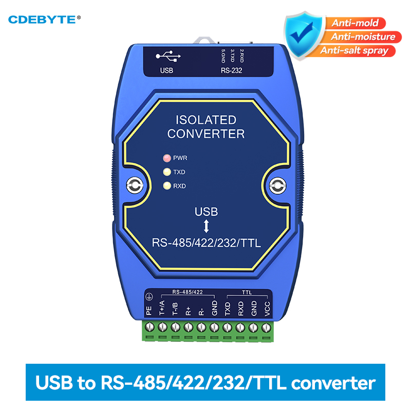 USB-zu-RS485/RS232/TTL-Konverter CH340 Optisch isolierter Industriekonverter CDEBYTE E810-U15C mit Typ-C-Schnittstelle DC4,5–5,5 V