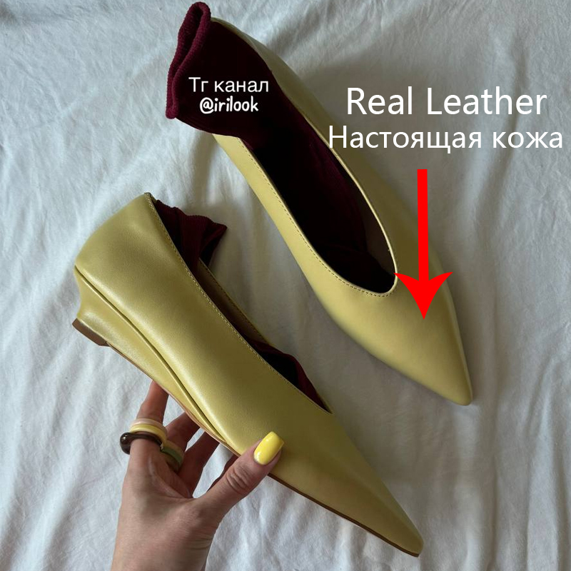 JOZHAMTA Size 34-43 2025 Fashion High Heels Women Pumps Shoes News Real Leather Party Summer Pointed Toe Dress Wedge Shoes