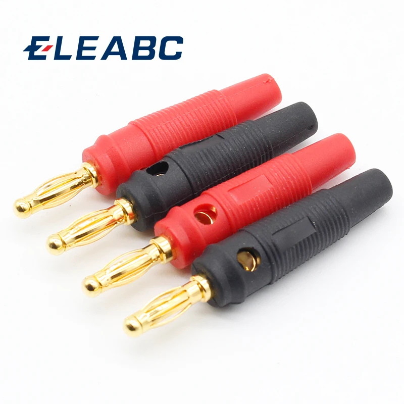 4 Mới 4Mm Phích Cắm Bằng Đồng Nguyên Chất Mạ Vàng Nhạc Cáp Loa Dây Pin Chuối Cắm Cổng Kết Nối