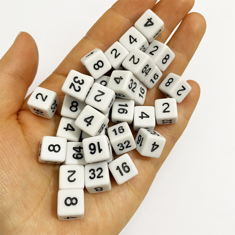 50 piezas de dados de punto cuadrado acrílico de 10mm, rompecabezas para juegos, dados de 6 caras, accesorio de juego DIY, Decider para fiestas de cumpleaños, cubo blanco/negro