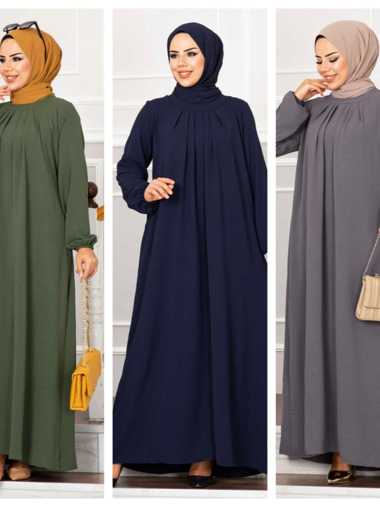 Frauen Eid Muslimischen Kleid Ramadan Marokko Plissee Party Kleider Dubai Kaftan Islam Vestidos Arabischen Lange Robe Solide Abaya Modest