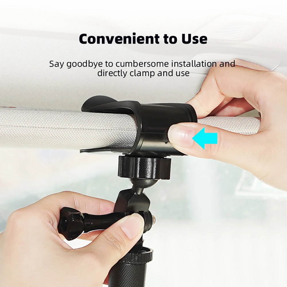 BRDRC-Soporte para visera de coche, accesorios para cámara Insta360 X5/Ace Pro/GoPro Hero 13 12 11 10/Pocket 3/Action 5 Pro