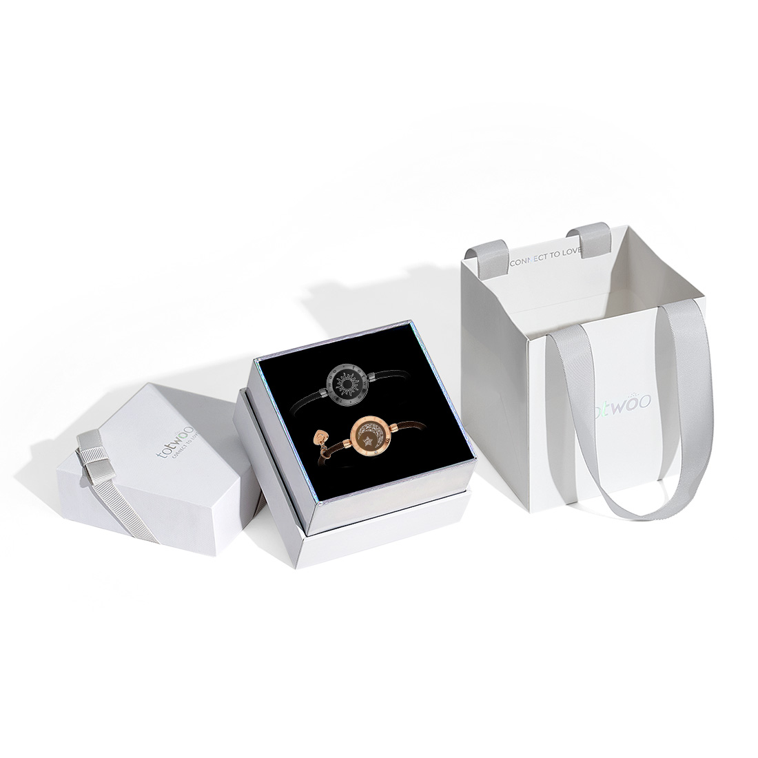 Totwoo presente de casal romântico pulseiras inteligentes Bluetooth com lembrete de vibração para iOS Android de longa distância