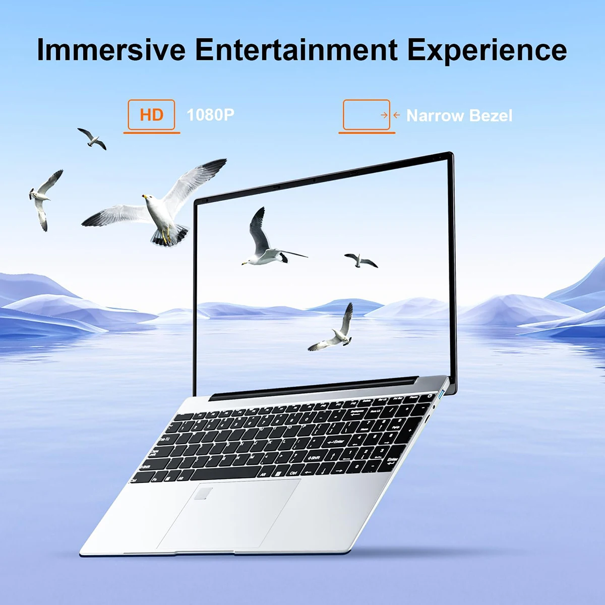H&U&W 15.6" Laptop portatile Intel N5095 32GB DDR4 2TB SSD Windows11 Notebook Pc Gamer Computer da ufficio con impronta digitale retroilluminata