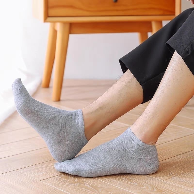 20 piezas/calcetines para hombre Primavera Verano finos transpirables calcetines de algodón de poliéster suave negro Casual negocios tobillo calcetines de barco tamaño EU38-45