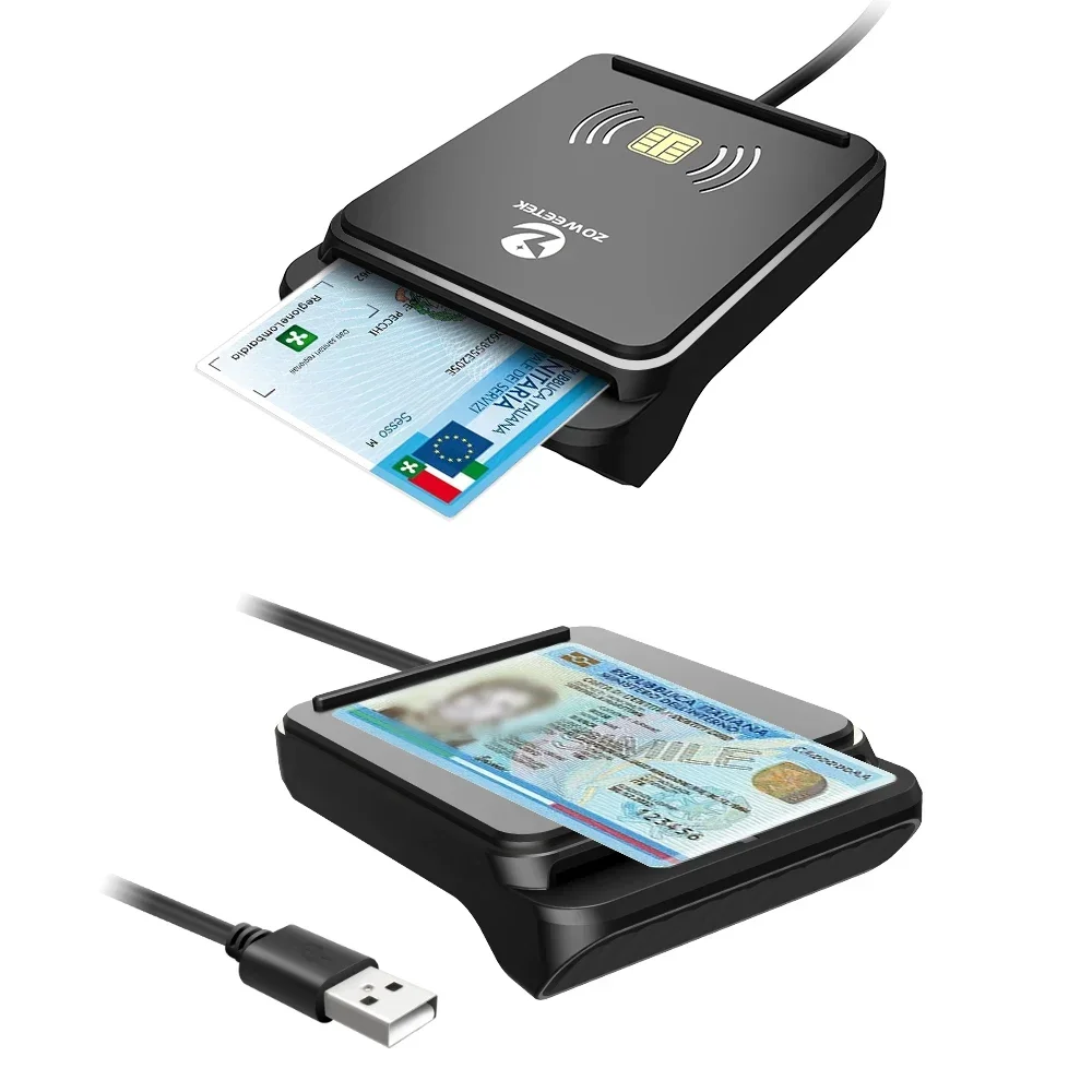 Zoweetek-CIE Identidade Smart Card Reader, Compatível com Windows, DNI, CRS, CNS