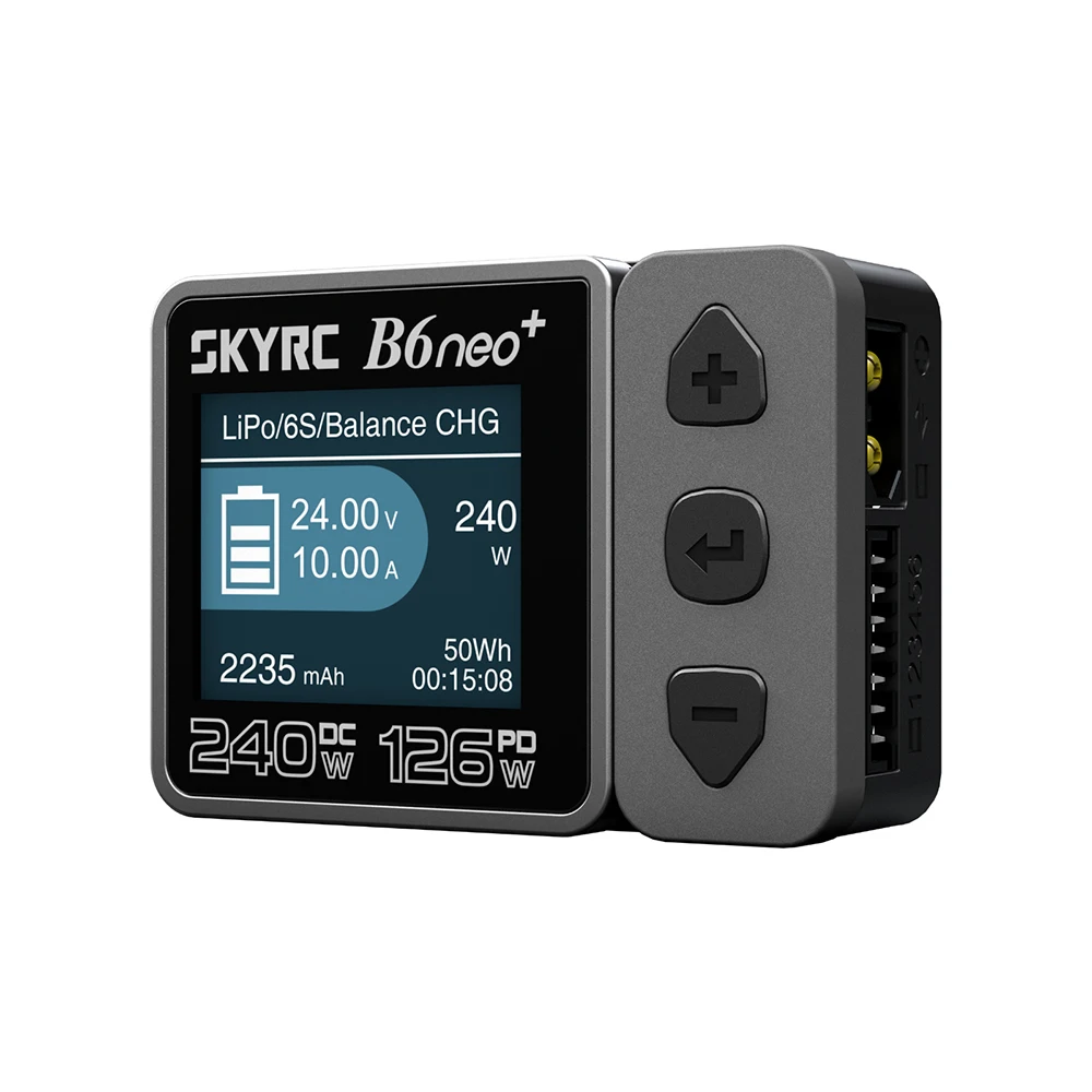 ​ SKYRC B6neo+ Smart Charger High Power DC240W PD126W Mehrsprachiges Balance-Ladegerät 600mA XT60/Typ-C Kompaktladegerät Entlader