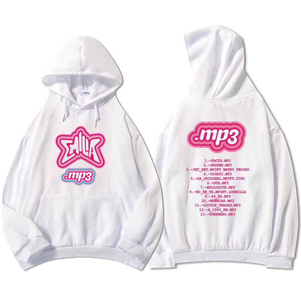 남성 의류 MP3 Emilia Mernes 후드 그래픽 인쇄 스웨터 겨울 캐주얼 긴 소매 Sudaderas 핑크 유니섹스 소프트 까마귀