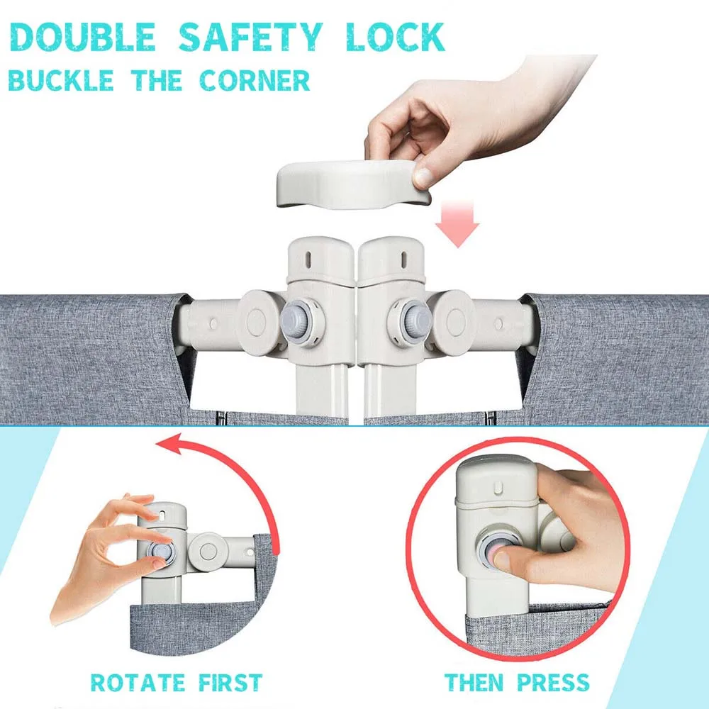 150/180/200 cm Toddler Bed Rail Safety Guards Baby Protection Adjustable Height