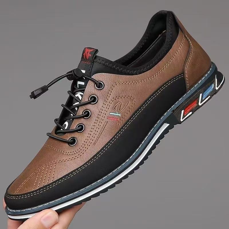 Весенняя роскошная мужская повседневная кожаная обувь на резинке, деловые лоферы на плоской подошве для мужчин, обувь в горошек на мягкой подошве, мягкие мужские кроссовки