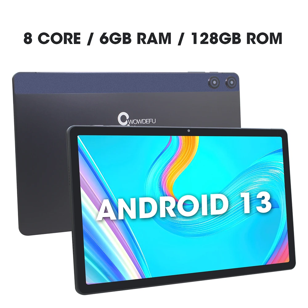 Планшет CWOWDEFU Android 13 2024 года, 10,95-дюймовый дисплей FHD Incell 2K, восьмиядерный процессор MTK, 6 ГБ ОЗУ, 128 ГБ ПЗУ, аккумулятор 7000 мАч, камера 13 Мп, планшетный ПК с GPS
